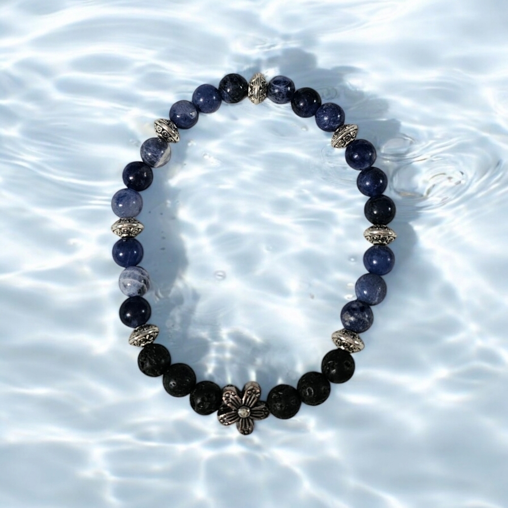 NWT Aromatherapy Bracelet featuring Lava Beads and Sodalite stone.